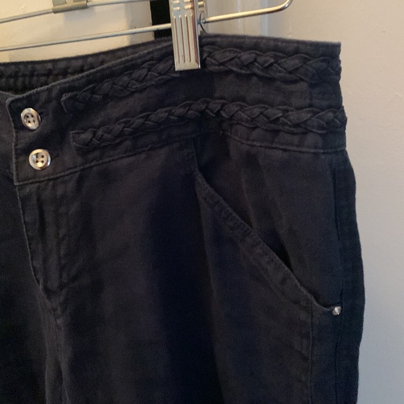 INC International Concept Navy Linen Cargo Pants size 10 Lots of details - Picture 9 of 11